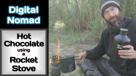 Hot Chocolate Using a Rocket Stove by Cahlen